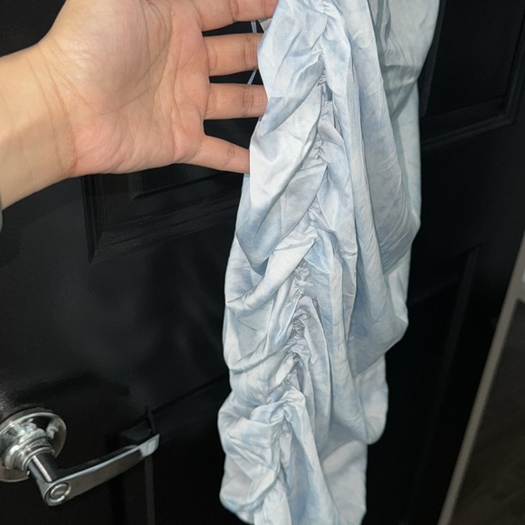 Blue tie dye satin like dress - Picture 5 of 8